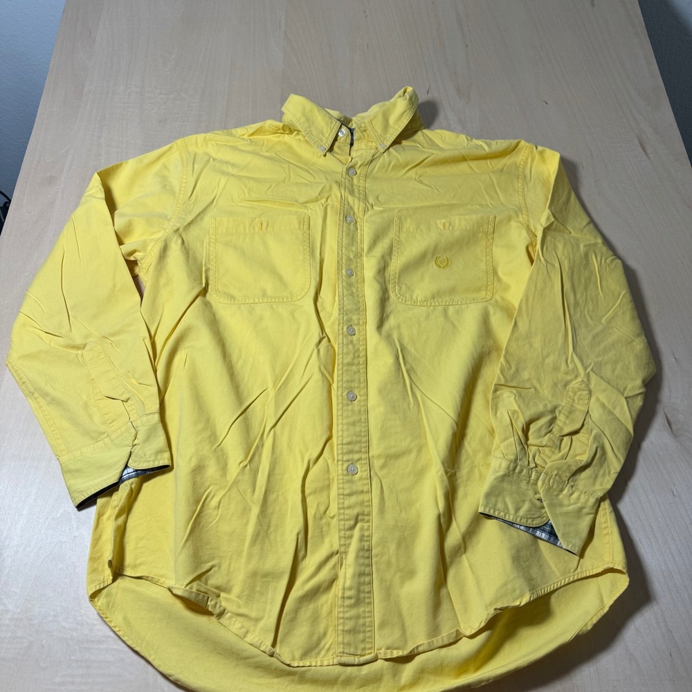 Chaps Ralph Lauren Mens L/G Yellow Button Down‎ Long Sleeve Dress Shirt